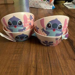Disney stitch set of 4 bamboo bowls